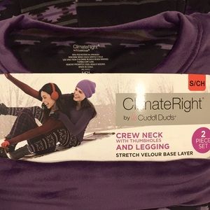 Climate Right by Cuddle Duds two piece set, Small
